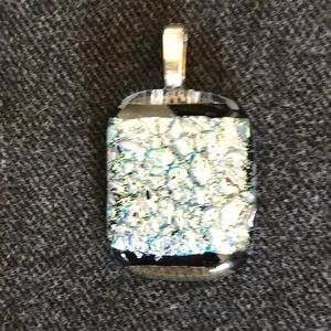 Handmade dichroic glass pendant